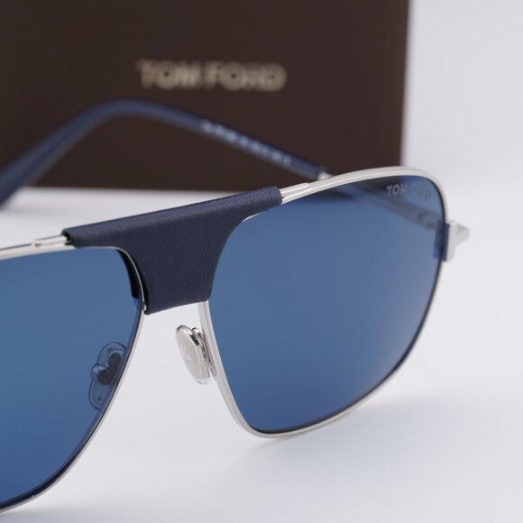 Tom Ford Tex FT1096 16V Aviator Sunglasses - Palladium/Blue - Picture 2 of 10